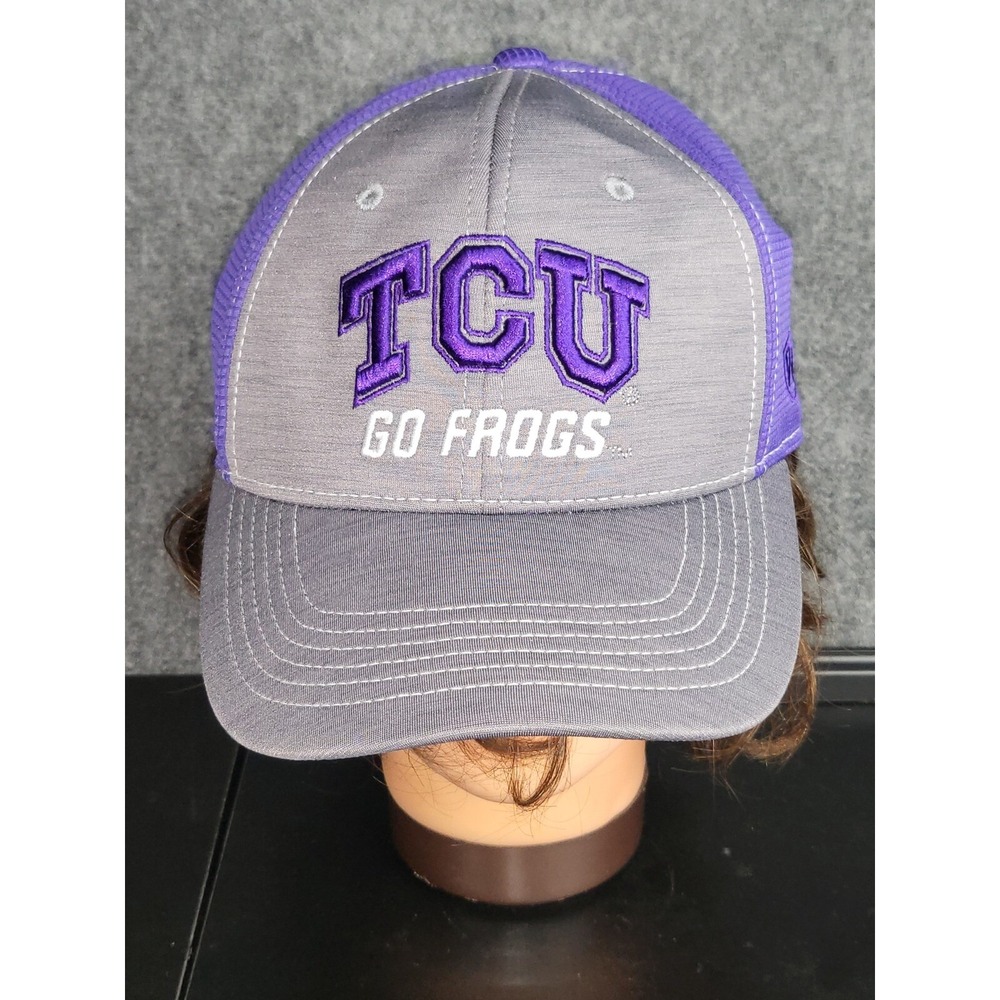 Top of the World TCU Go Frogs Hat Fitted One Fit Baseball Cap Gray Purple NCAA